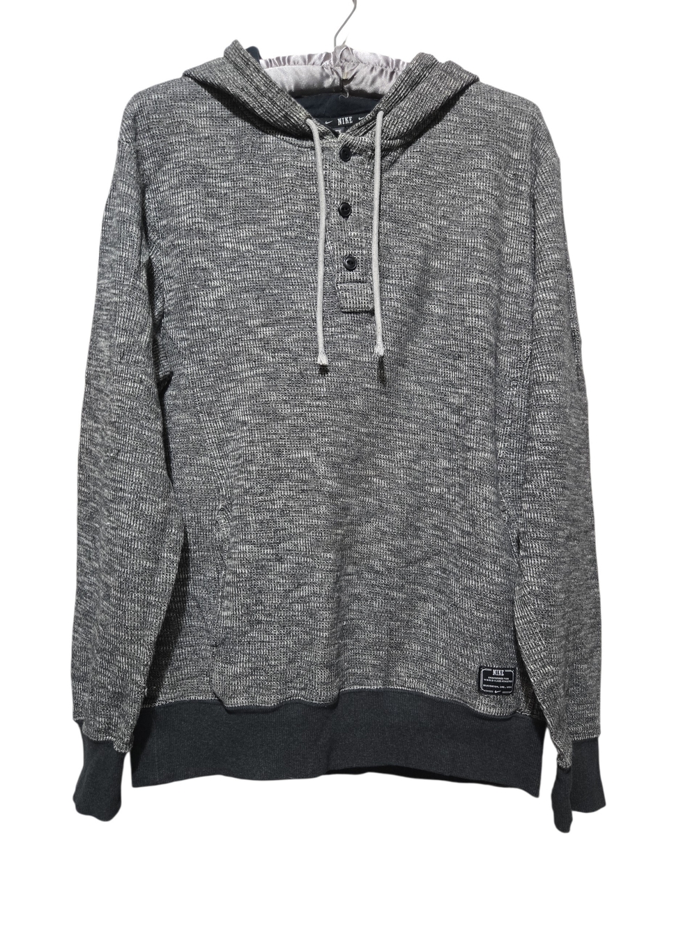 Nike Men's Henley Pullover Hoodie Size Small S Gray Cotton 2013 577225-032